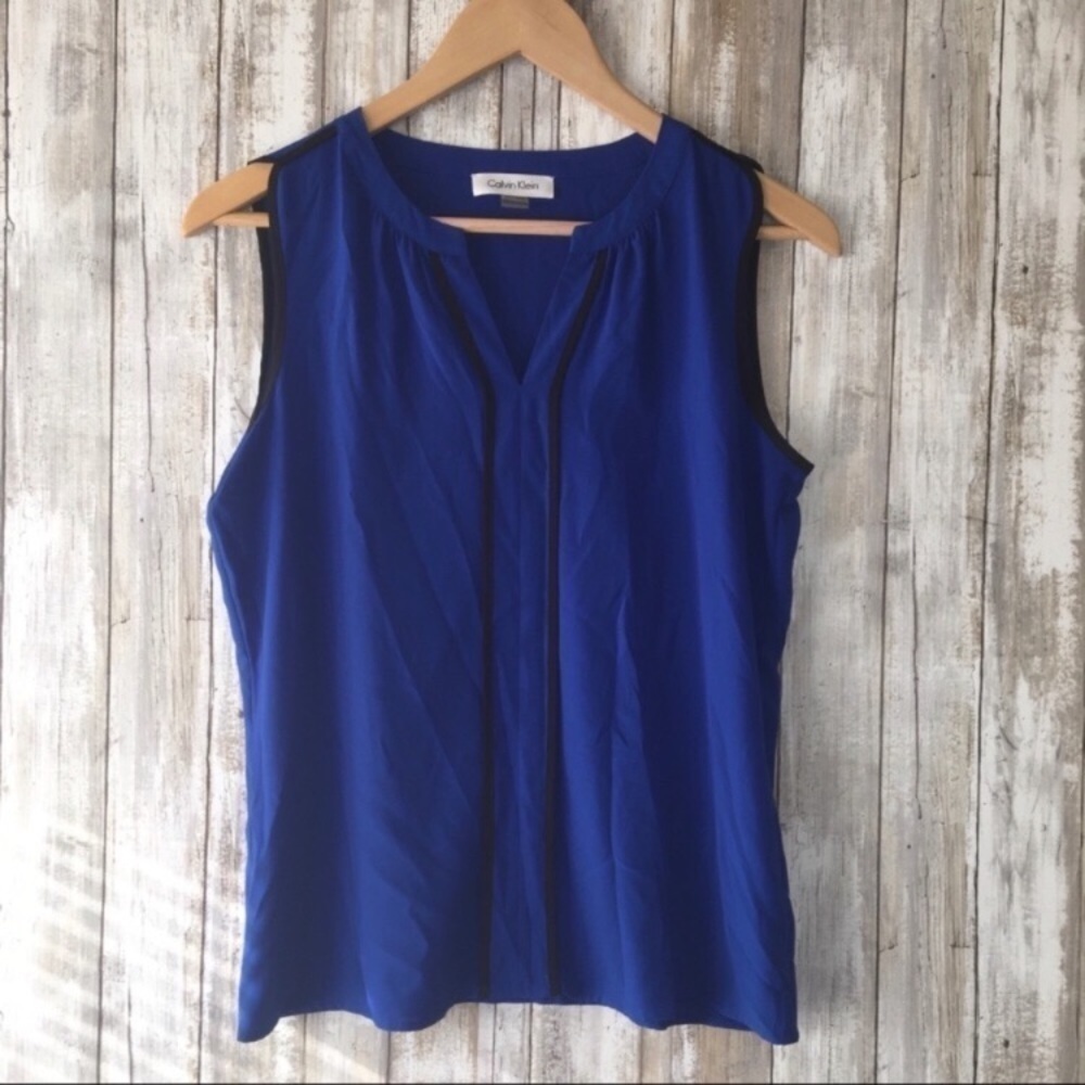 Calvin Klein Blue Sleeveless Blouse